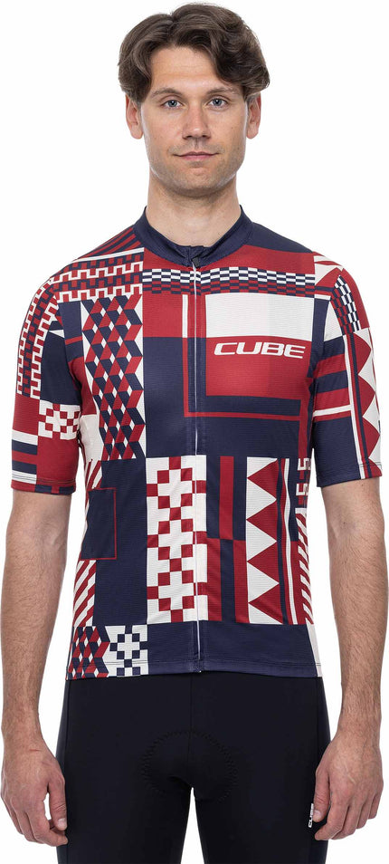 CUBE BLACKLINE JERSEY CMPT S/S BLUE/RED/BEIGE