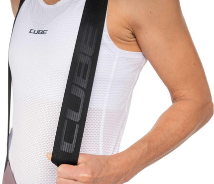 CUBE GRAVEL WS BIB SHORT CARGO BURGUNDY
