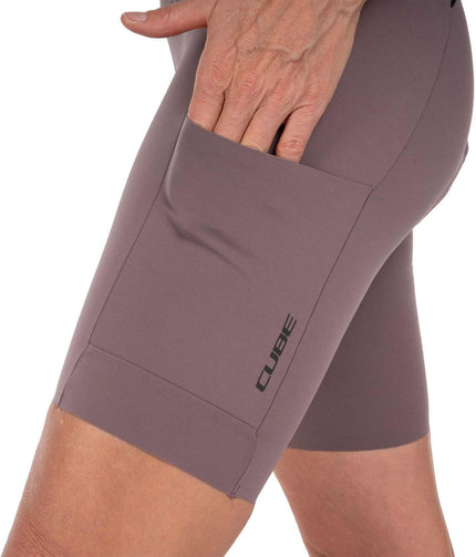 CUBE GRAVEL WS BIB SHORT CARGO BURGUNDY
