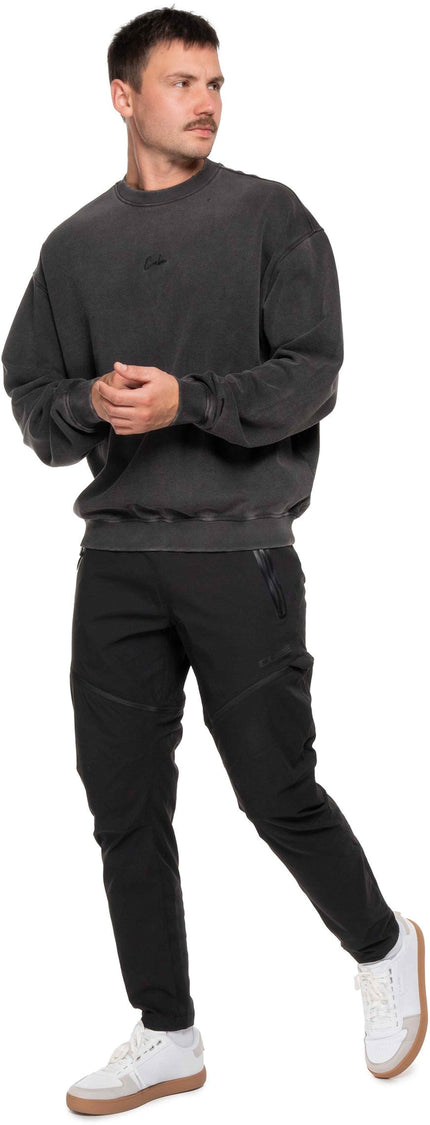 CUBE ORGANIC SWEATER SCRIPT GTY FIT WASHED GREY