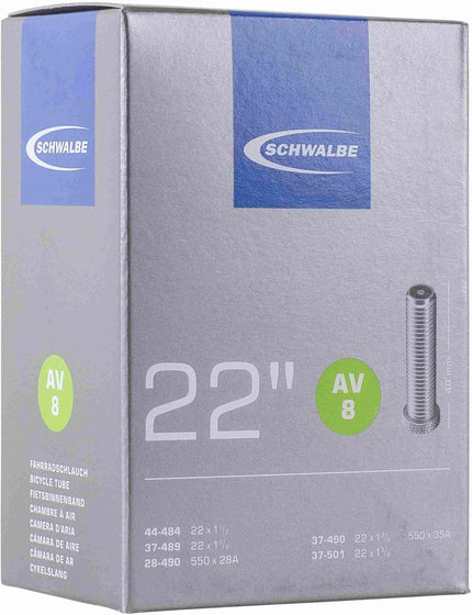 SCHWALBE INNER TUBE AV8 28/44-484/501 40MM