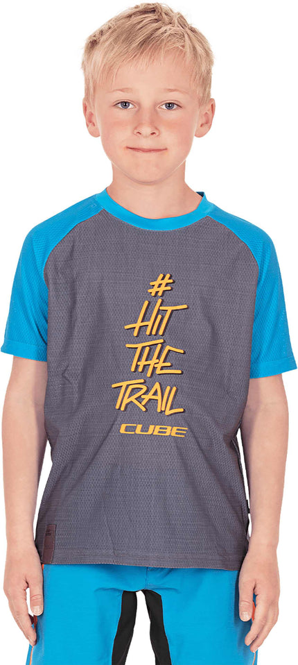 CUBE Junior Jersey S/S Grey/Blue