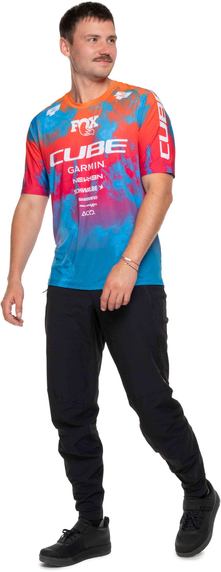 CUBE MTB JERSEY X ACTIONTEAM S/S BLUE/PINK/ORANGE
