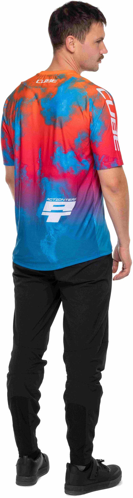 CUBE MTB JERSEY X ACTIONTEAM S/S BLUE/PINK/ORANGE