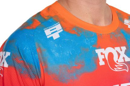 CUBE MTB JERSEY X ACTIONTEAM L/S BLUE/PINK/ORANGE