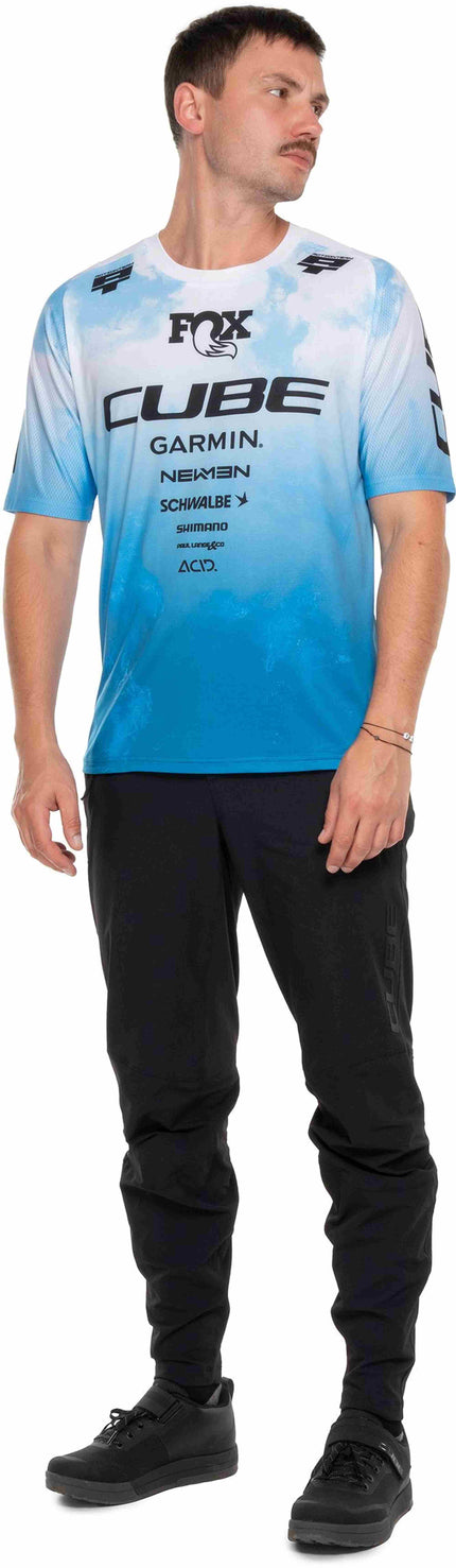 CUBE MTB JERSEY X ACTIONTEAM S/S TOPAS BLUE