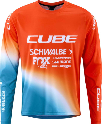 CUBE MTB JERSEY X FACTORY RACING L/S WHITE/BLUE/RED