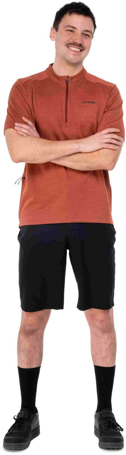 CUBE JERSEY HALF ZIP CMPT S/S RED XS