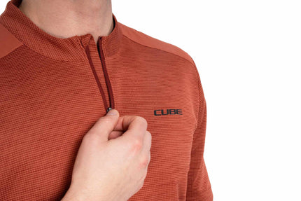 CUBE JERSEY HALF ZIP CMPT S/S RED XS