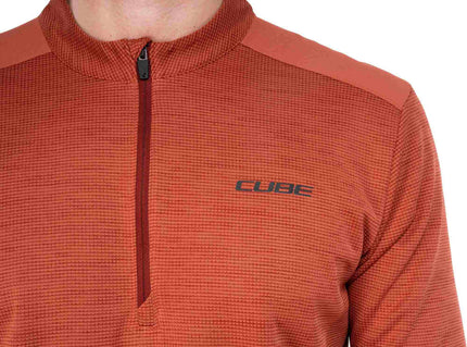 CUBE JERSEY HALF ZIP CMPT S/S RED XS