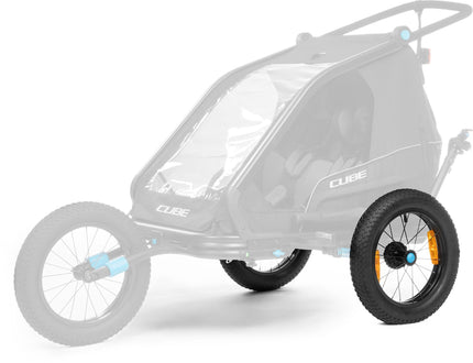CUBE FAT WHEELS REAR FOR KIDS TRAILER DOUBLE BLACK