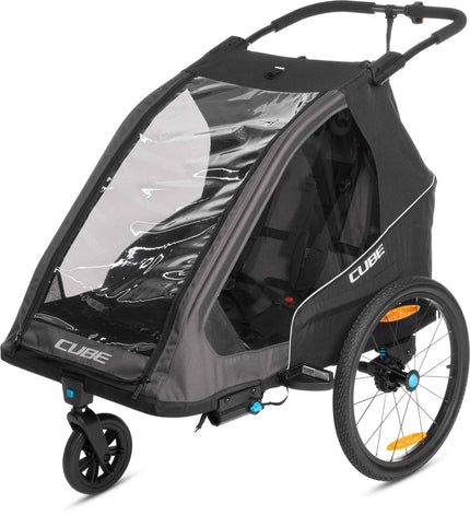 CUBE KIDS TRAILER DOUBLE PURE BLACK/GREY