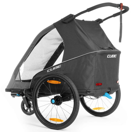 CUBE KIDS TRAILER DOUBLE PURE BLACK/GREY