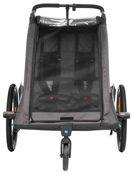 CUBE KIDS TRAILER DOUBLE PURE BLACK/GREY