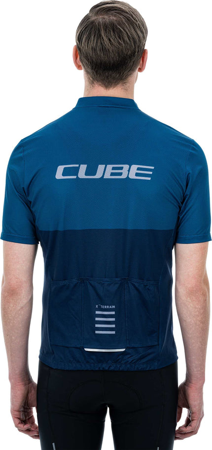 CUBE Atx Jersey Full Zip S/S Blue