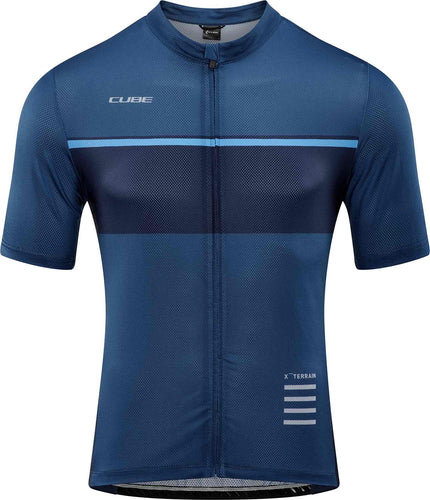 CUBE Atx Jersey Full Zip S/S Blue