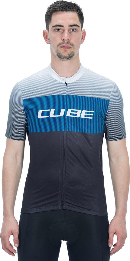 CUBE TEAMLINE JERSEY CMPT S/S BLACK/BLUE/GREY