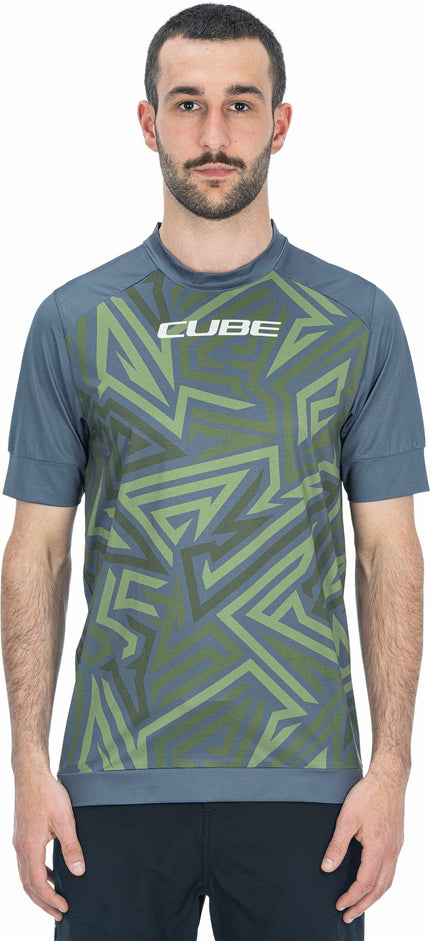 CUBE Atx Round Neck Jersey Tm S/S Olive/Grey