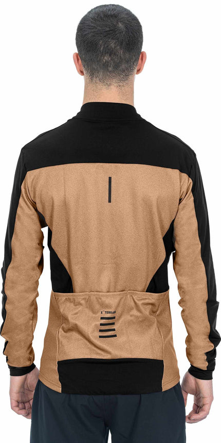 CUBE ATX FULL ZIP JERSEY CMPT L/S BROWN/BLACK