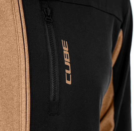 CUBE ATX FULL ZIP JERSEY CMPT L/S BROWN/BLACK