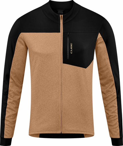 CUBE ATX FULL ZIP JERSEY CMPT L/S BROWN/BLACK