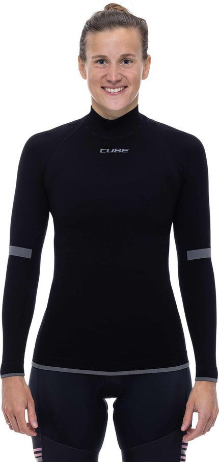 CUBE WS BASELAYER RACE BE WARM L/S BLACK