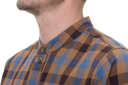 Cube Work Shirt L/S Brown/Blue