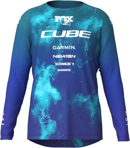 CUBE MTB JERSEY ROOKIE X AT L/S BLUE/GREEN XXS (86/92)