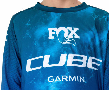 CUBE MTB JERSEY ROOKIE X AT L/S BLUE/GREEN XXS (86/92)