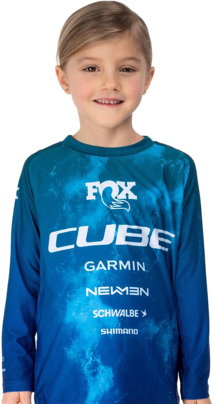 CUBE MTB JERSEY ROOKIE X AT L/S BLUE/GREEN XXS (86/92)