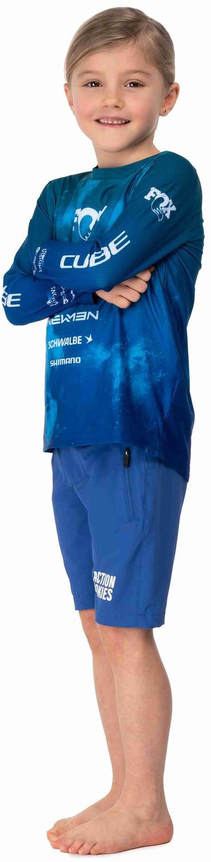 CUBE MTB JERSEY ROOKIE X AT L/S BLUE/GREEN XXS (86/92)