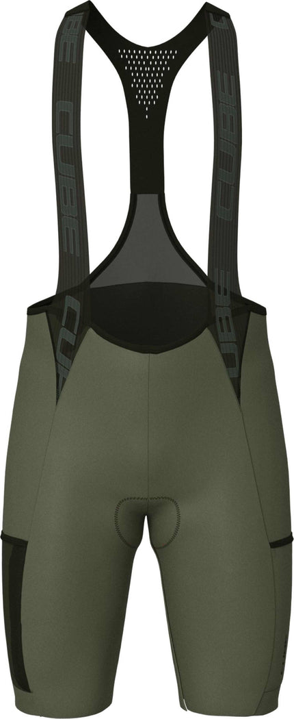 CUBE GRAVEL BIB SHORT CARGO OLIVE