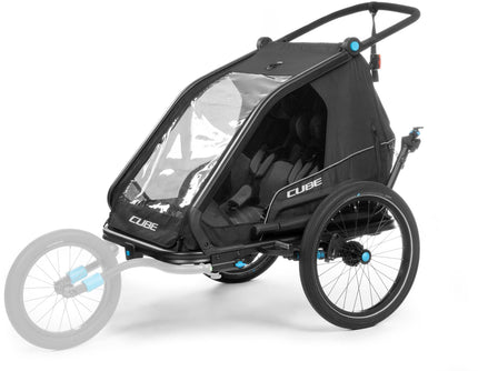 CUBE Kids Trailer Double Cmpt Black