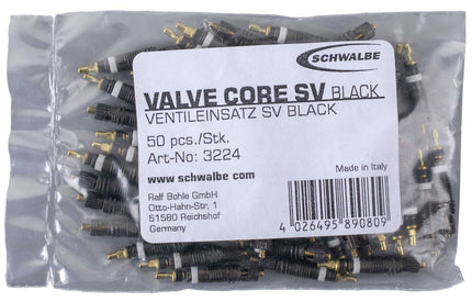 SCHWALBE VALVE CORE SV V002 BLACK RECORD (50 PCS) 
