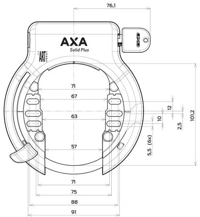 AXA RING LOCK SOLID PLUS STANDARD ART2 BLACK