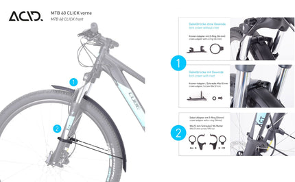 ACID Mudguard Set Mtb 60 27.5/29" Click Black